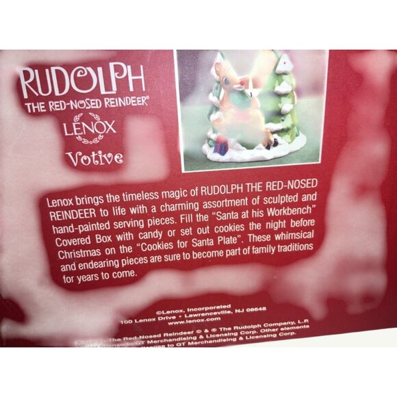 Lenox Rudolph Candle Light Holder Ceramic Christmas Decor Featuring Santa & Rein - Picture 10 of 12